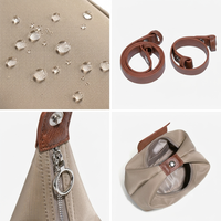 Sac Hobo en Nylon, Sac à Bandoulière Demi-Lune Léger et Imperméable, Sac à Main pour Femme, Bandoulière Amovible