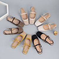Sandales plates à bride arrière pour femmes, avec bordure contrastante, dessus tissé texturé, légères et confortables, chaussures de bureau pour femmes, fabrication usine