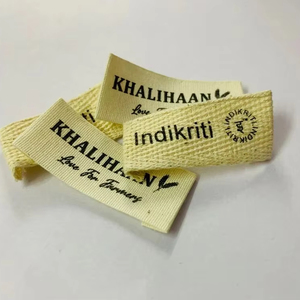 Etiqueta de algodón impresa de 50x15 mm, etiquetas con diseño de logotipo más vendidas, etiquetas impresas para prendas, etiquetas impresas para ropa. - Product Image 1