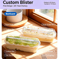 Barquette pliante transparente thermoformée sur mesure de qualité alimentaire pour pâtisserie, récipient intérieur jetable pour gâteaux, boîte cadeau de boulangerie pour la vente au détail