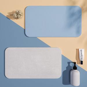 Tapis de bain en terre de diatomées, design minimaliste rectangulaire, antidérapant, séchage rapide, pour salle de bain, entrée, toilettes, couleur personnalisable - Product Image 1