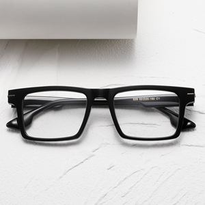 Gafas de Diseño Clásicas con Montura de Acetato Negro para Hombre, Gafas Cuadradas de Moda con Decoraciones Elegantes - Product Image 6