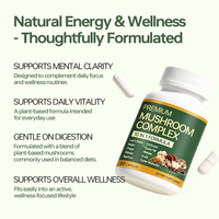 Capsules de complexe de champignons OEM : Crinière de lion, Reishi, Cordyceps, Queue de dinde – Soutien immunitaire, concentration quotidienne et bien-être