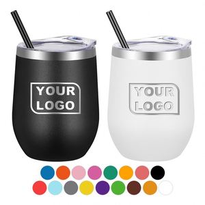 Fournisseur d'usine – Nouvelle tasse à café/vin isotherme à double paroi en forme d'œuf avec logo personnalisé, OEM/ODM, avec couvercle, 12 oz - Product Image 1