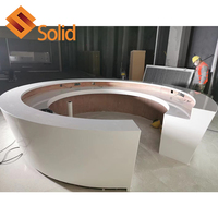 Demi-cercle incurvé acrylique solide Surface hôtel réception offre OEM/ODM certifié Dimensions standard
