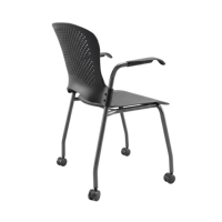 Chaise de formation ergonomique empilable avec tablette d'écriture, roulettes, en plastique PP respirant, pour bureau, conférence, étudiant
