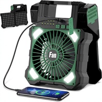 Lanterne solaire de camping 22000mAh avec ventilateur, double panneau, lumière LED rechargeable, 5 vitesses, USB-C, portable, accessoire de voyage, maison, extérieur