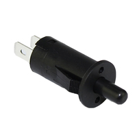 Interrupteur de pression pour réfrigérateur, normalement ouvert, pour éclairage de porte, hauteur 10 mm, noir, bouton poussoir rond, interrupteur d'ouverture de porte