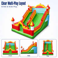 Kaluen C-20, château gonflable écologique en PVC, 5m*5m*3.5m, avec toboggan, capacité de 20 enfants, pour utilisation en extérieur, vente flash