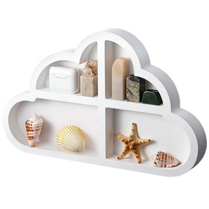Cloud-Shaped <b>Desktop</b> Storage Rack Wooden Multi-Functional Organizer For Living Room Home Decor - Product Image 5