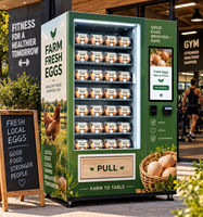 Distributeur automatique de produits frais : Gardez les œufs et les légumes frais grâce aux casiers réfrigérés. Options de paiement multiples pour des ventes 24h/24 et 7j/7, directement de la ferme à votre table.