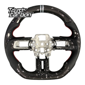 <span class=keywords><strong>Volant</strong></span> personnalisé en fibre de carbone avec design à paillettes argentées pour Ford Mustang S550 5.0L GT 350 500 R Coupé 2015-2023, amélioration de l'intérieur - Product Image 1