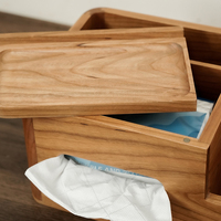 Boîte de rangement multifonctionnelle en bois de cerisier faite à la main pour salon, cuisine, bureau, organisateur de télécommandes, vente en gros