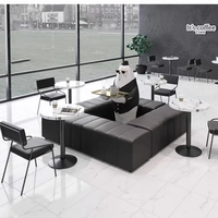 Café de luxe moderne et léger Cabine de canapé Table à manger Table et chaise commerciales Ensemble meubles d'usine de négociation Foshan