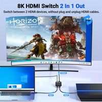 Commutateur HDTV bidirectionnel 4K*2K, séparateur HD 2 ports, boîtier de commutation HDTV 2.0, HDR10 Dolby Vision, câble d'alimentation USB pour PS4 Xbox TV