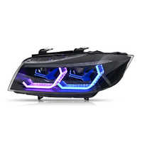 Pour BMW Série 3 E90 (2005-2012) 320i 330i Phares LED avec Angel Eyes RGB et DRL LED - Design à lentille de projecteur