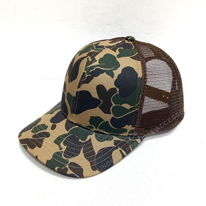 Custom Duck Brown Camo Snapback Malla Parche Logo <span class=keywords><strong>Blabk</strong></span> 6 Panel Trucker Cap Sombrero - Product Image 2