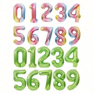 Decoración para Fiestas de Cumpleaños y Bodas, Artículos para Baby Shower, Globos de Papel Metálico Plateado con Número Dorado de 16 Pulgadas - Product Image 2