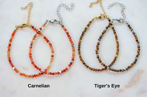 Colliers et bracelets minimalistes en pierre brute facettée, bijoux perlés exquis faits à <span class=keywords><strong>la</strong></span> main, cadeaux d'amitié pour elle - Product Image 2