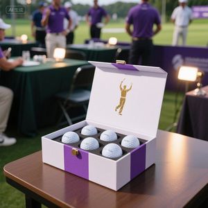 Kotak kemasan kardus Mewah Ramah Lingkungan logo Anda kustom kotak kertas bola golf barang dagangan olahraga