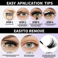 C D pour Faux cils en vison synthétique 3D multicouches, faits main, sans cruauté, en bande, 15-30mm, effet œil de chat naturel, avec emballage