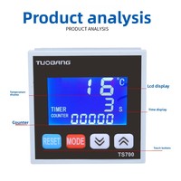 Contrôleur de température à écran LCD TUOBANG TS700 72*72 PID avec minuterie et compteur pour machine de marquage à chaud