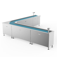 Convoyeur automatique de tri de vaisselle en acier inoxydable industriel pour lignes de lavage de vaisselle d'hôtels, restaurants, hôpitaux et écoles
