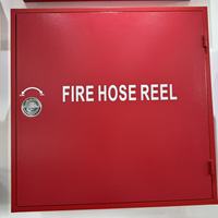 Armoire à extincteurs double sur pied en acier rouge personnalisée ; Peut accueillir deux extincteurs de 4 kg. Boîte à extincteurs.