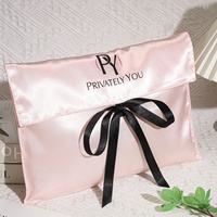 Sac d'emballage en satin réutilisable pour costume cadeau, perruque, écharpe, vêtements, enveloppe personnalisée avec impression de logo, pochette en satin