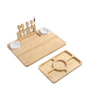 Cheese Cutting Board <b>Set</b> With Bamboo Tray And Cutlery Portable Dishwasher Safe For Food Contact - Product Image 5