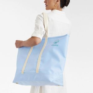 Sac de plage personnalisé grand format à fermeture ouverte, imperméable, pliable, sac de voyage couleur unie, broderie personnalisée, printemps été automne - Product Image 3