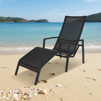 Chaise longue de jardin en Textilene pas chère, chaise de plage empilable, lit de jour pour patio