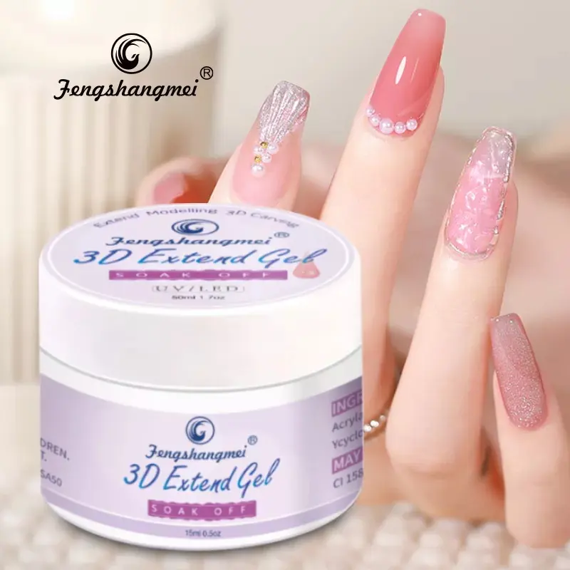 Fengshangmei vendita calda 35 colori punte per unghie gel uv 3D gel per unghie uv per l'estensione delle unghie