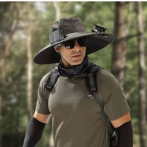 Hot Sale Men Solar Fan <b>Hat</b> Summer Outdoor Large Brim Waterproof Sunscreen Skiing Mountaineering Sun <b>Hat</b> - Product Image 2