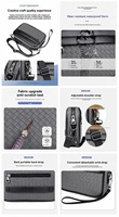 Sac à bandoulière pour homme, imperméable, en PU tissé, sac messager tendance, léger, pour affaires, multi-compartiments, compartiments avant