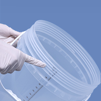 Seau en plastique de qualité alimentaire avec échelle graduée, empilable, avec couvercle à vis et poignée pour la farine, logo personnalisé