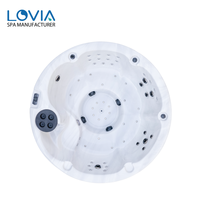 LOVIA Spa de haute qualité, bain à remous rond, économe en énergie, massant, pour 5 personnes, idromassage extérieur rond