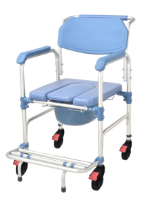 <span class=keywords><strong>Silla</strong></span> <span class=keywords><strong>de</strong></span> <span class=keywords><strong>baño</strong></span> plegable <span class=keywords><strong>de</strong></span> cuatro <span class=keywords><strong>ruedas</strong></span> con pedal antivuelco - Product Image 6