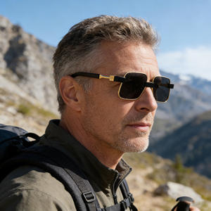 Gafas de Sol con Marco Cuadrado, Unisex, Lentes de PC con Protección UV400, Marco de Metal y Plástico, Protección Solar Moderna para Hombres y Mujeres, Uso en Exteriores - Product Image 4