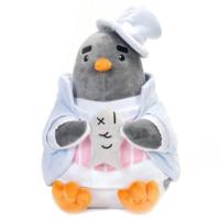 Peluche pingouin mignon habillé avec chapeau et tenue, poupée animale en peluche douce, peluche personnalisée avec logo pour cadeau d'enfant