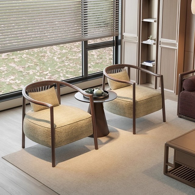 Casual Single Armchairs, Lounge Chairs for Teahouses and Tea Rooms Reception Table and Chair Sets for Villa and Hotel Lounges