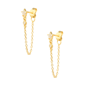 Pendientes CANNER con Cadena y Colgante para Mujer, Diseño de Mariposa con Borla Larga de Doble Perforación - Product Image 1