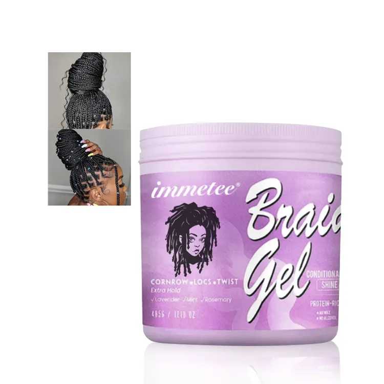 Gel para trenzar el cabello OEM/ODM Loc N Twist Gel para peinar el cabello Orgánico Extra Hold Styling Edge Control Gel para trenzar