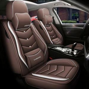Housse de siège de voiture universelle de style sportif et protège-tête imperméables en PU pour sièges avant et arrière - Product Image 2