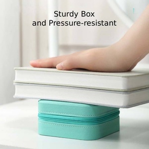 High Quality Custom Pu Leather Mini Portable Jewelry <b>Box</b> Organizer Fashion Travel Jewellery Storage <b>Box</b> for <b>Earrings</b> Necklaces - Product Image 6