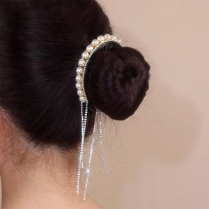 Pinza de Pelo con Perlas y Diamantes de Imitación de Lujo, Moda 2022, para Moños, Cola de Caballo, Pasador, Accesorios para el Cabello - Product Image 1