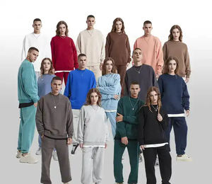 Sweat-shirt à col rond surdimensionné uni en polaire lourd 360GSM personnalisé AR2360 à manches longues pour unisexe pour l'automne - Product Image 6