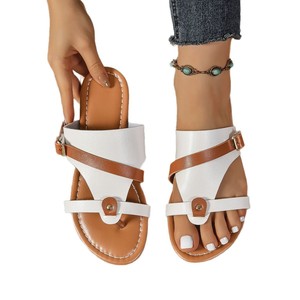 ashion Europe and the United States 2025 Summer New <b>Plus</b> <b>Size</b> Womens Shoes Toe Color Matching Fashion Flat Heel Casual231 231 - Product Image 5