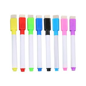 X515 Lot de marqueurs pour tableau blanc à pointe feutre, non toxiques, 6, 8 ou 12 couleurs, avec logo personnalisé, pour enfants, avec gomme, pour l'école - Product Image 1