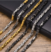 Bracelet byzantin en acier inoxydable de haute qualité pour hommes Gunmetal Black Durable Biker Trendy Fashion Silver Luxury Jewelry
